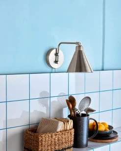 House Doctor Væglampe, Hdgame, 15,5x30 cm Børstet sølvfinish Hot