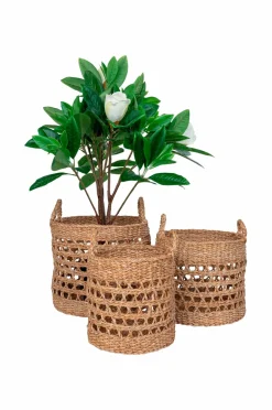 House Nordic Kurve>Kurv BALOK sæt med 3 Naturlig/sort