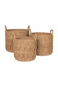 House Nordic Kurv Krabi sæt med 3 Naturlig Outlet