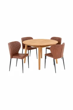 House Nordic Spisebordssæt Metz And Pisa Naturlig/brun