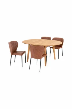 House Nordic Spisebordssæt Metz And Pisa Naturlig/brun