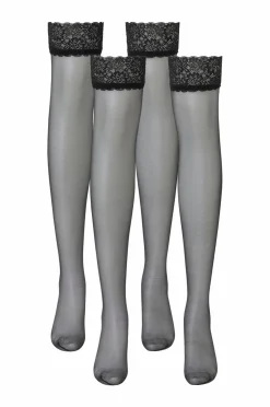 Hunkemöller Strømpebukser>Hold-ups SU 15 den Lace 2-pak Black