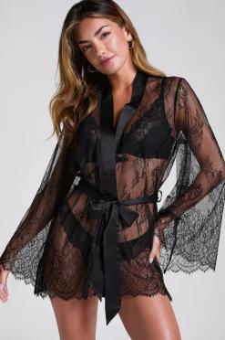 Hunkemöller Kimono Allover Lace Caviar