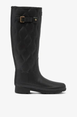 Hunter Gummistøvler>Gummistøvler Womens Originals Refined Tall Onionquilt Black