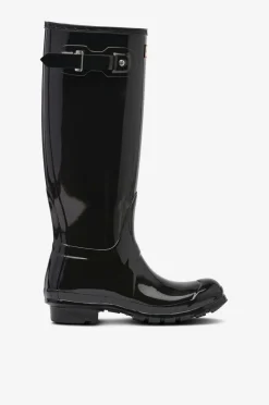 Hunter Womens Original Tall Gloss Boot Black Sale