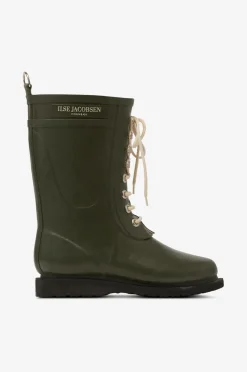 Ilse Jacobsen Gummistøvle 3/4-model med snøre Army Sale