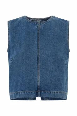 IVY Copenhagen Blazere & Veste>Denimvest Ivy-Heaven Cross Back Top Wash Jaca 51 denim blue