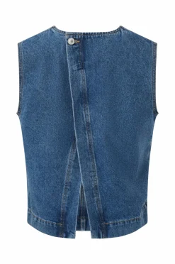 IVY Copenhagen Blazere & Veste>Denimvest Ivy-Heaven Cross Back Top Wash Jaca 51 denim blue