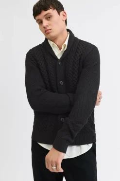 Jack & Jones Trøjer>Cardigan jjPaul Knit Shawl Black