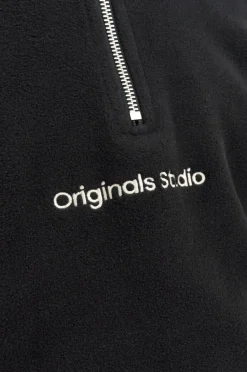 Jack & Jones Fleecetrøje jorVesterbro Fleece Quarter Zip Black Sale