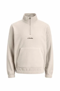 Jack & Jones Fleecetrøje jjeSoho Half Zip Fleece SN Moonbeam Sale