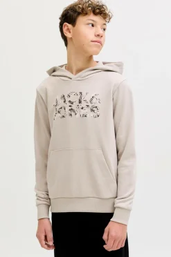 Jack & Jones Sweatshirts & Hoodies>Hættetrøje jjeJeff Logo Sweat Jnr Moonbeam
