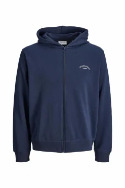 Jack & Jones Sweatshirts & Hoodies>Hættetrøje jjCollege Logo Sweat Zip Hood Jnr Navy blazer