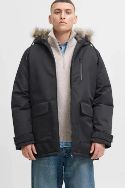Jack & Jones Jakker & Frakker>Parka jjCharlie Detachable Faux Fur Black