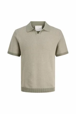 Jack & Jones Poloshirts>Poloshirt jprcCeaston Knit Split Neck SS SN Tea leaf