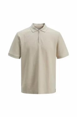 Jack & Jones Poloshirt jjeAustin Zip Polo SS Moonbeam Hot