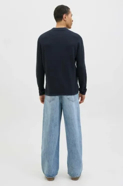 Jack & Jones Poloshirts>Pullover jjeGeorge Knit Polo LS SN Navy blazer