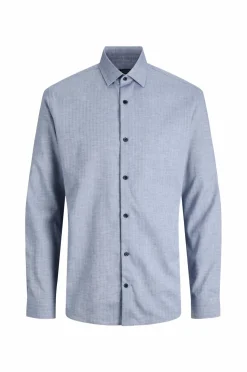 Jack & Jones Skjorte jprBlaparker Melange L/S Shirt BF S Navy blazer