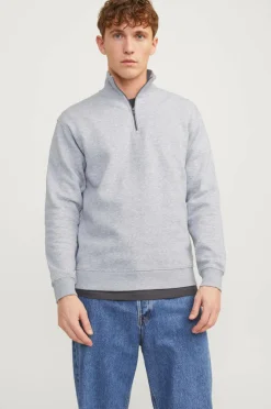 Jack & Jones Sweatshirts & Hoodies>Sweatshirt jjeBradley Sweat Half Zip Light grey melange