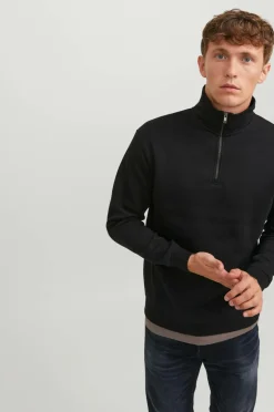 Jack & Jones Sweatshirts & Hoodies>Sweatshirt jjeBradley Sweat Half Zip Black