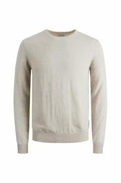 Jack & Jones Trøje jjeEmil Knit Crew Neck Oatmeal Hot
