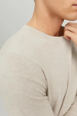 Jack & Jones Trøje jjeEmil Knit Crew Neck Oatmeal Hot