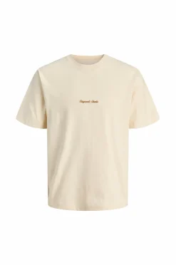 Jack & Jones T-shirt jorNorrebro Emb Tee SS Crew Neck NO Antique white Clearance