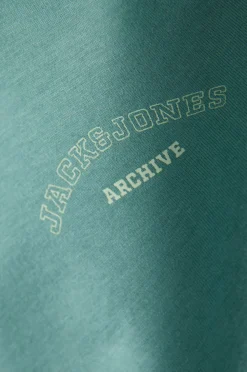 Jack & Jones T-shirt jjcCollege Logo Tee SS Crew Neck Pls Mineral blue Clearance