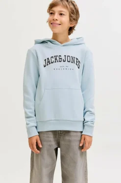 Jack & Jones Sweatshirts & Hoodies>Junior Hættetrøje jjeCaleb Varsity Sweat Hood Noos JN Celestial blue