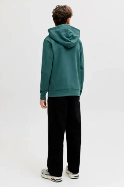 Jack & Jones Junior Hættetrøje jjeCaleb Varsity Sweat Hood Noos JN Atlantic deep Best