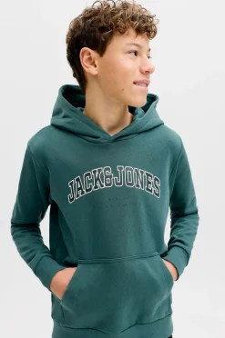 Jack & Jones Junior Hættetrøje jjeCaleb Varsity Sweat Hood Noos JN Atlantic deep Best
