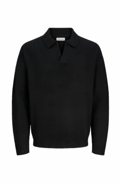 Jack & Jones Trøjer & Cardigans>Junior Pullover jjoho Ollie Knit Split Neck Jnr Black