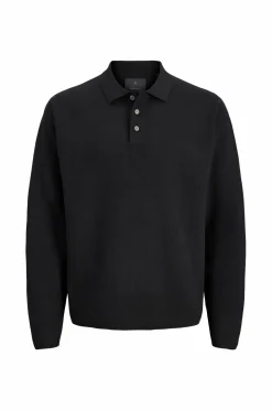 Jack & Jones Junior Pullover jprBlabradfort Knit Polo LN Jnr Black Discount