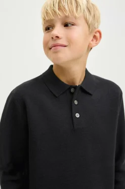 Jack & Jones Junior Pullover jprBlabradfort Knit Polo LN Jnr Black Discount