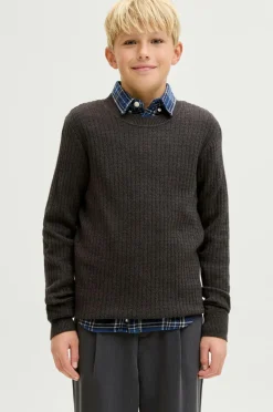 Jack & Jones Junior Pullover jprBlubarkley Knit Crew Neck Jnr Chocolate brown Sale