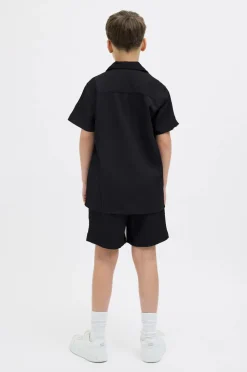 Jack & Jones Junior Skjorte jjMassimo Resort Shirt SS Jnr Black Online