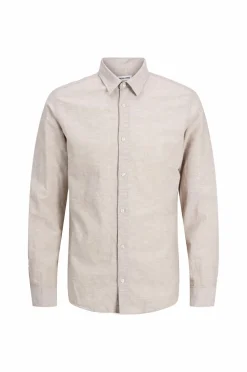 Jack & Jones Skjorter>Junior Skjorte jjeBreeze Linen Blend Shirt LS SN J Crockery
