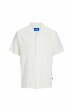 Jack & Jones Junior Skjorte jorLuke Crinkle Shirt SS Jnr Cloud dancer Best