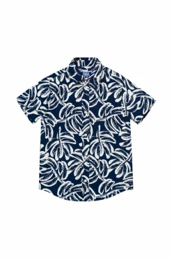 Jack & Jones Junior Skjorte jorLafayette Aop Shirt SS Navy blazer Clearance