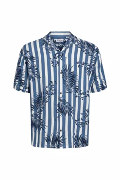 Jack & Jones Junior Skjorte jjJeff Resort Aop Shirt SS Ensign blue Hot