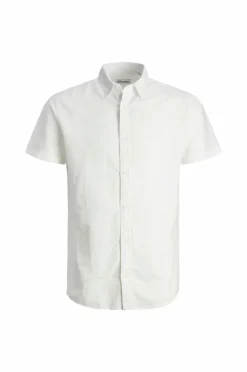 Jack & Jones Junior Skjorte jjeLinen Blend Shirt SS SN Jnr White Clearance