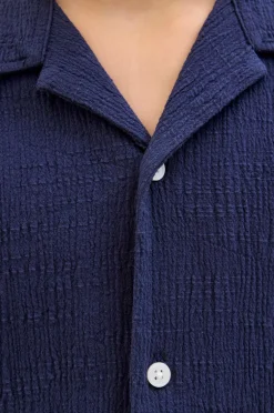 Jack & Jones Junior Skjorte jorLuke Crinkle Shirt SS Jnr Ocean cavern Outlet