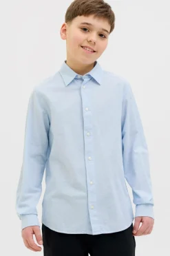 Jack & Jones Junior Skjorte jjeBreeze Linen Blend Shirt LS SN J Chambray blue