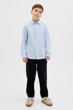 Jack & Jones Junior Skjorte jjeBreeze Linen Blend Shirt LS SN J Chambray blue