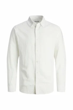 Jack & Jones Junior Skjorte jjeLinen Blend Shirt LS SN Jnr White Clearance