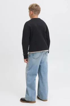 Jack & Jones Junior Trøje jorNorrebro Knit Crew Neck LN Jnr Black Sale