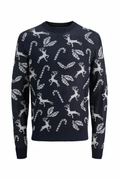 Jack & Jones Trøjer & Cardigans>Junior Trøje jjXmas Andrew Knit Sky captain