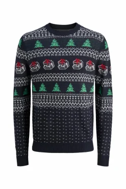 Jack & Jones Junior Trøje jjXmas Andrew Knit Sky captain Online