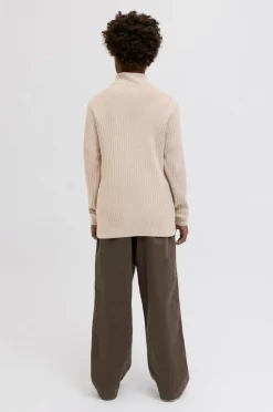 Jack & Jones Junior Turtleneck trøje jprBlubarkley Knit Half Zip Jnr Simply taupe Clearance