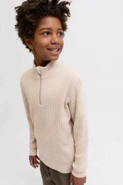 Jack & Jones Junior Turtleneck trøje jprBlubarkley Knit Half Zip Jnr Simply taupe Clearance